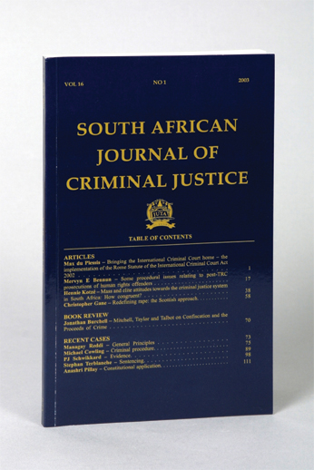 South African Journal of Criminal Justice